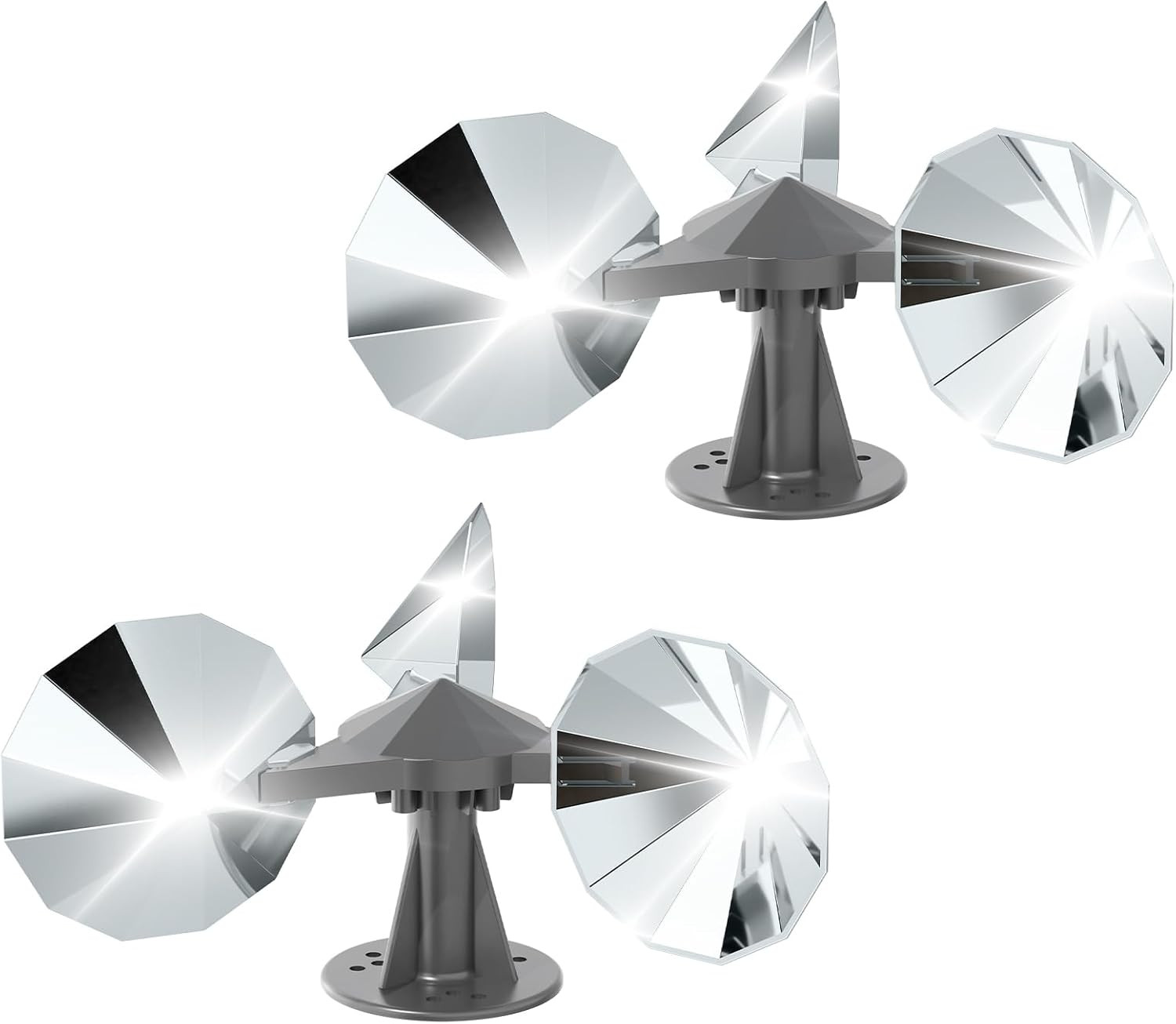 2 PCS Bird Scare Reflective Device, Bird Reflector with Plastic Base for Outside