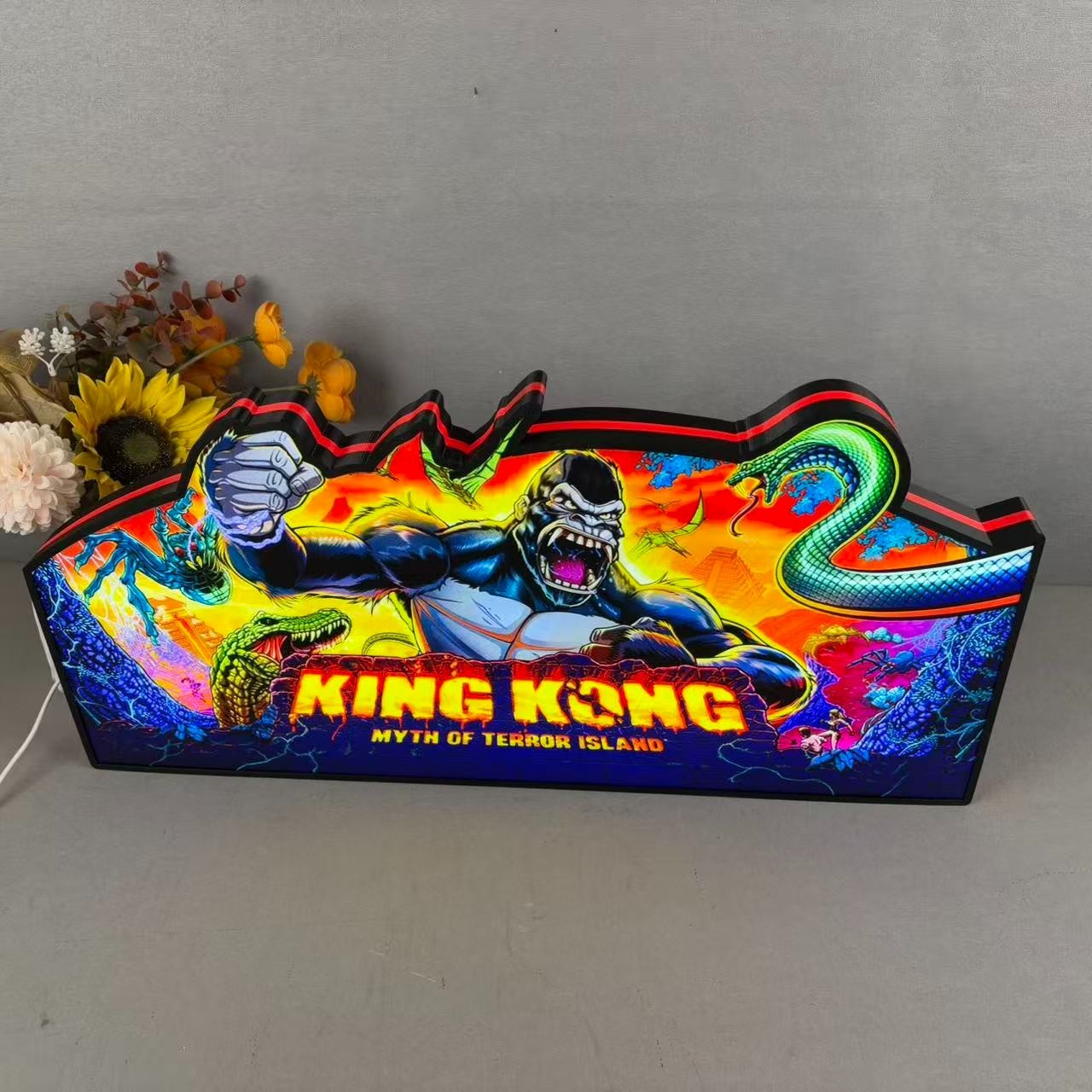 King Kong Pinball Topper 3D Printed Lightbox for Pinball Machine