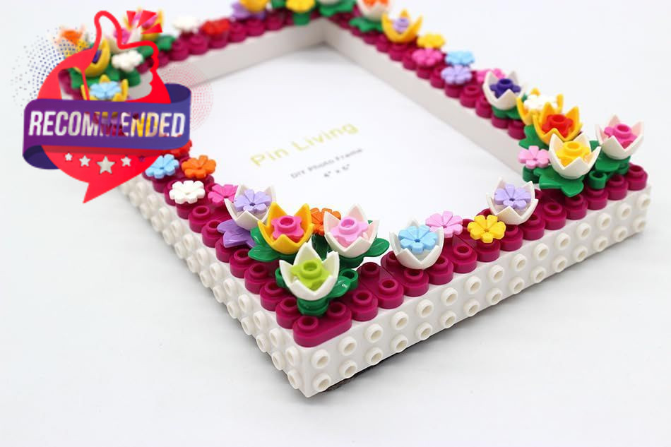 Diy Floral Building Block Photo Frame, 4×6 Inches, Decorative Colorful Flower