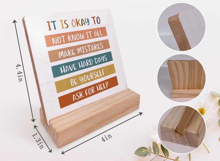 It is Okay to Mental Health Wood Plaque with Wooden it okay