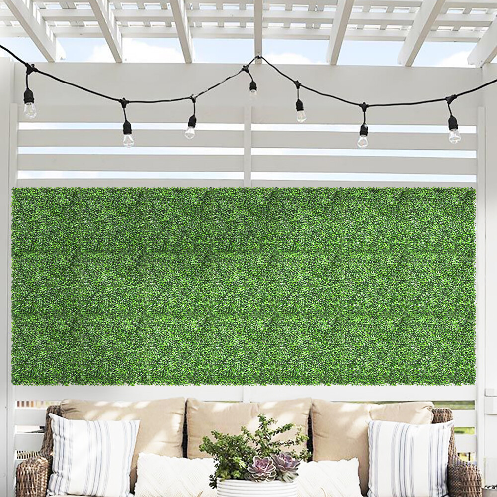 20″x20″ Artificial Faux Leaf Greenery Boxwood Fence Screen Wall Decor Panel