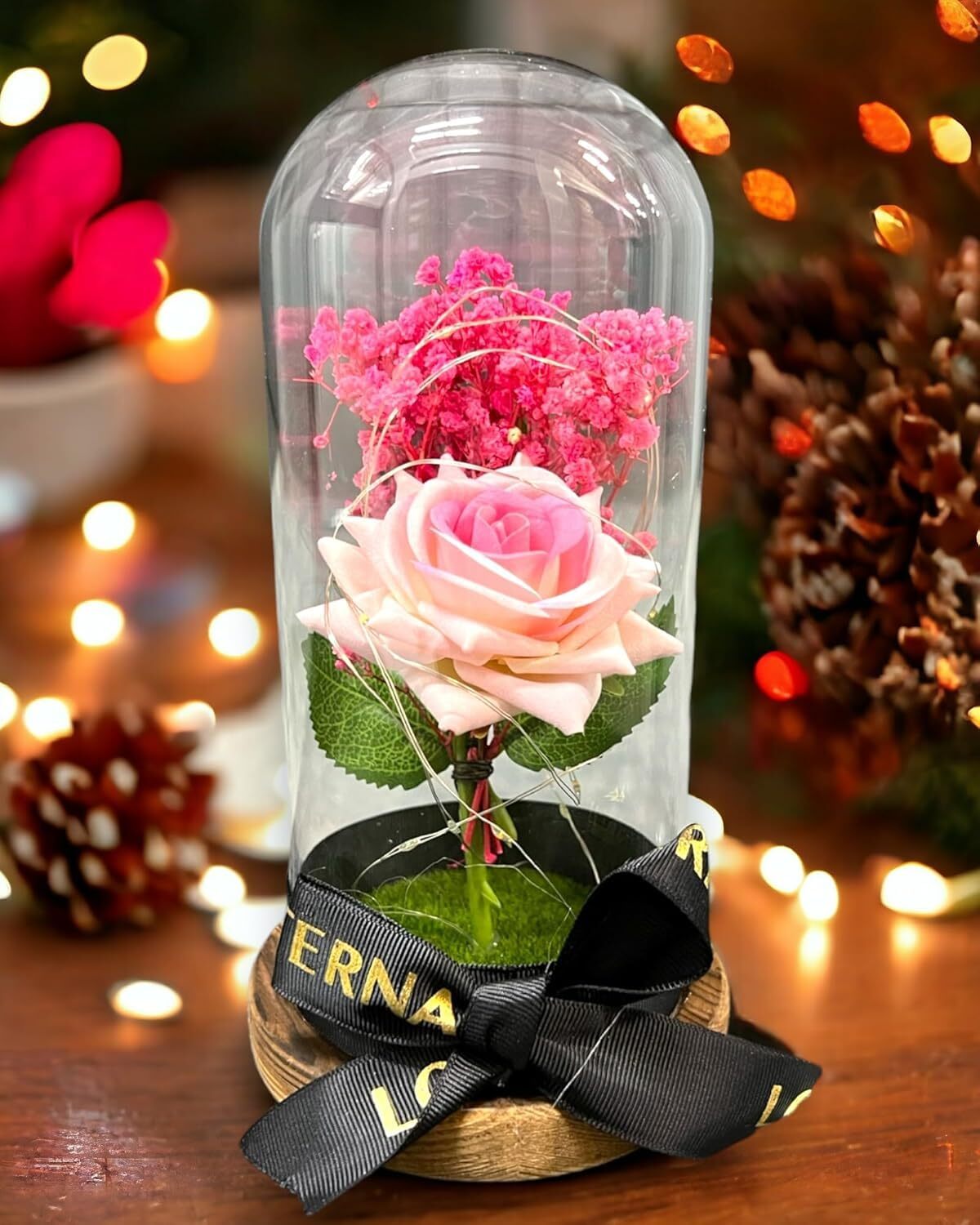 Preserved Rose Gifts for Women Forever Real Rose in Glass Dome Romantice Rose…