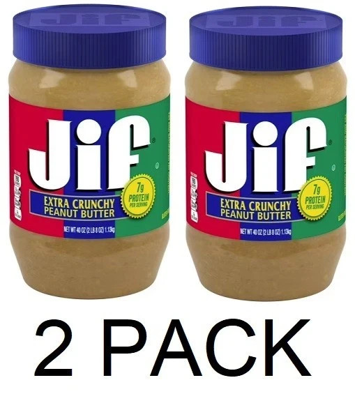 SALE NEW! Jif Extra Crunchy Peanut Butter, 40-oz Jar- 2 Pack