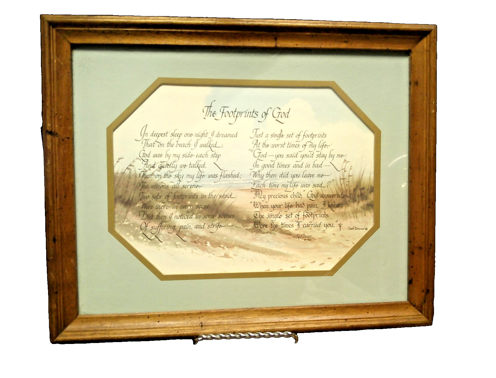 The Footprints of God CHRISTIAN Framed Print Beach Picture Matte- Ken Brown 369