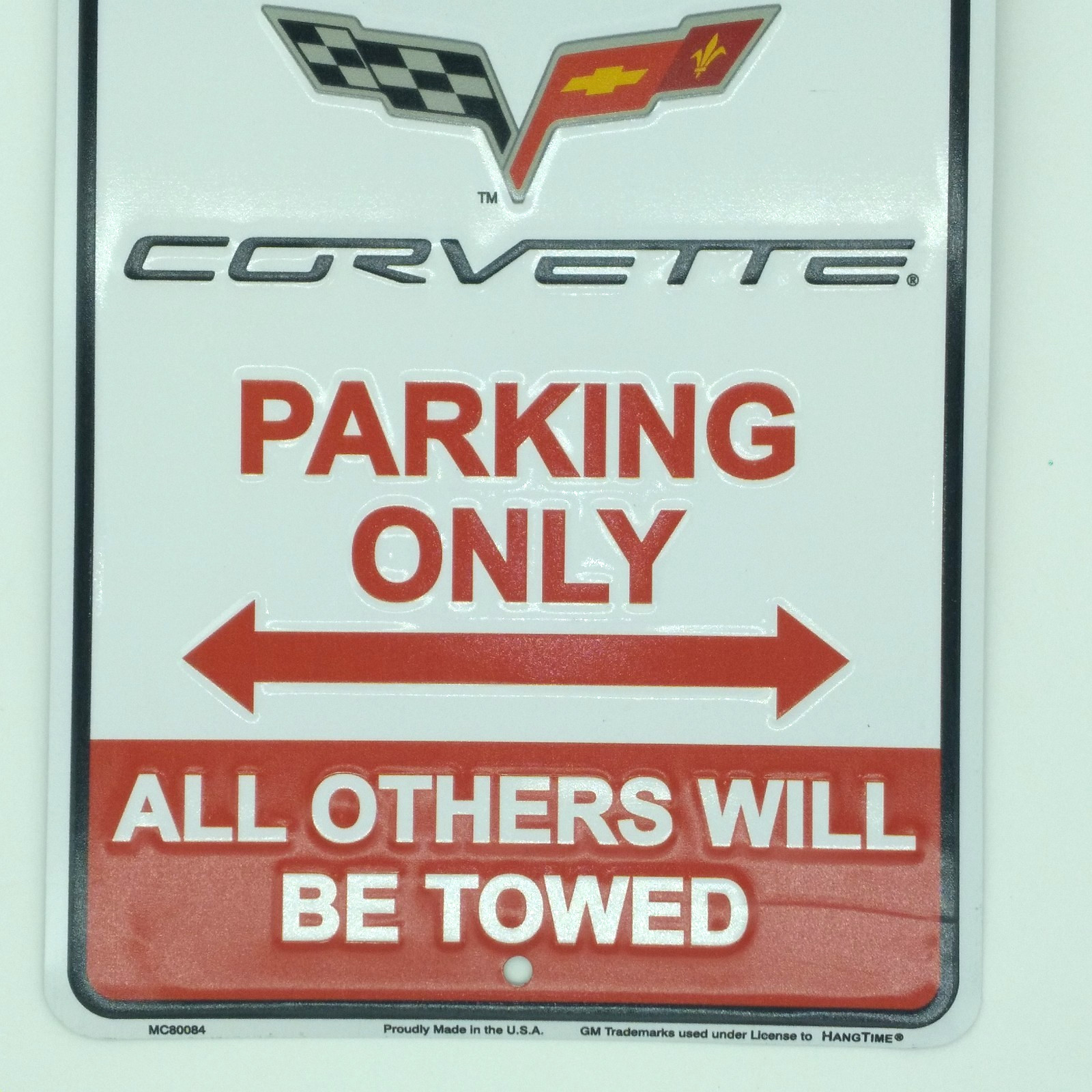 HangTime Novelty Aluminum Sign for Personal Parking Corvette w/ Logo