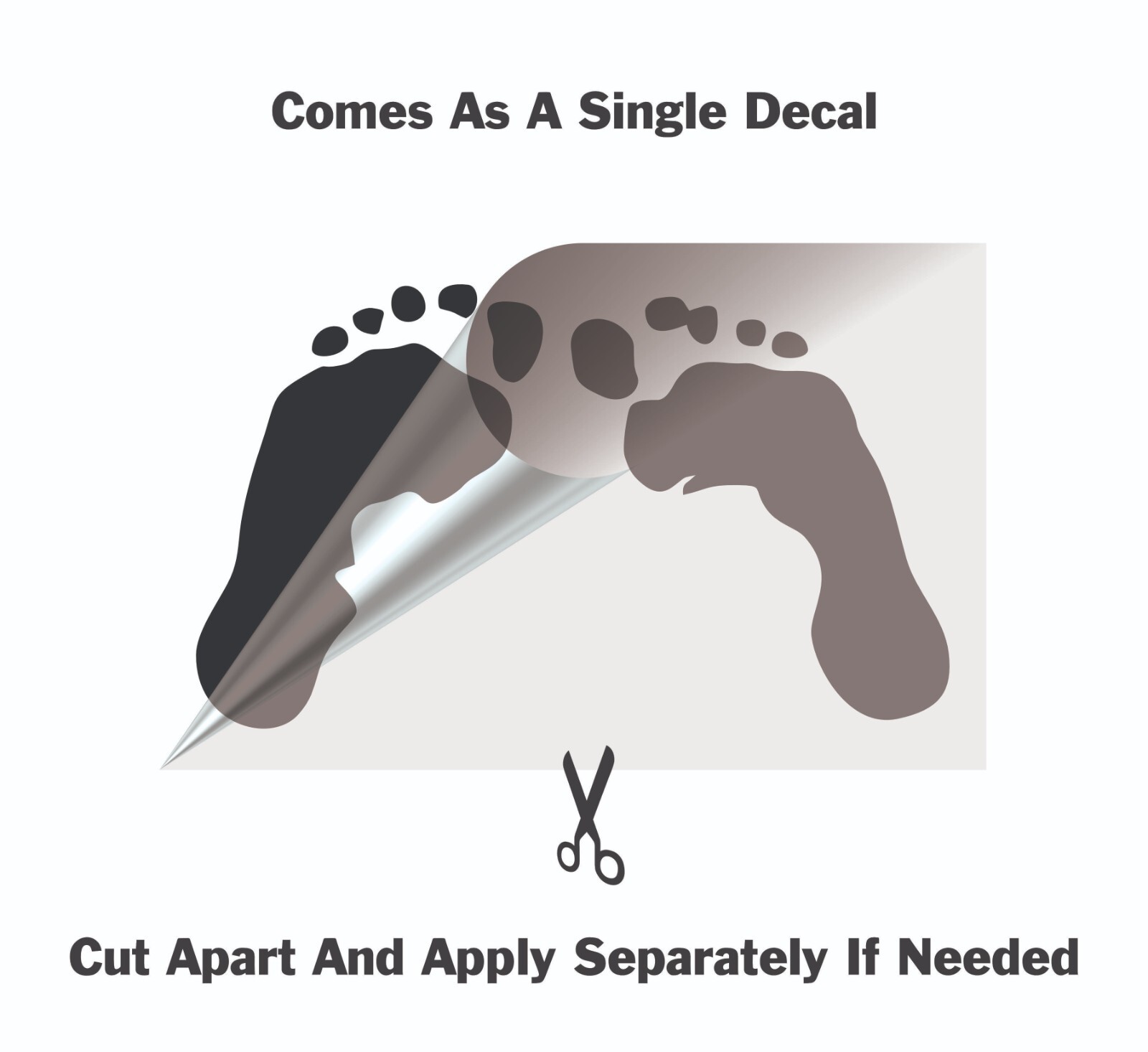 Feet Prints Vinyl Decal – 35+ Colors, Many Sizes, Weatherproof Premium Vinyl