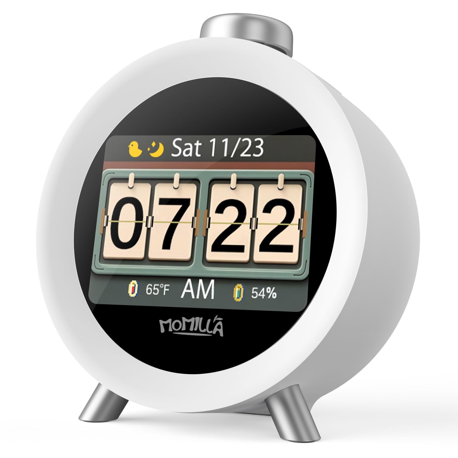 Alarm Clock for Heavy Sleepers Adults, Colorful Screen Temperature, Loud 7-Da…
