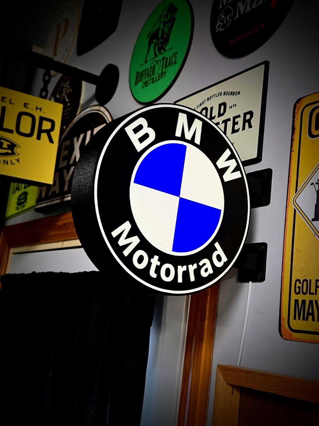 BMW Motorrad Round LED Light Box | Double Sided Sign RGB Option