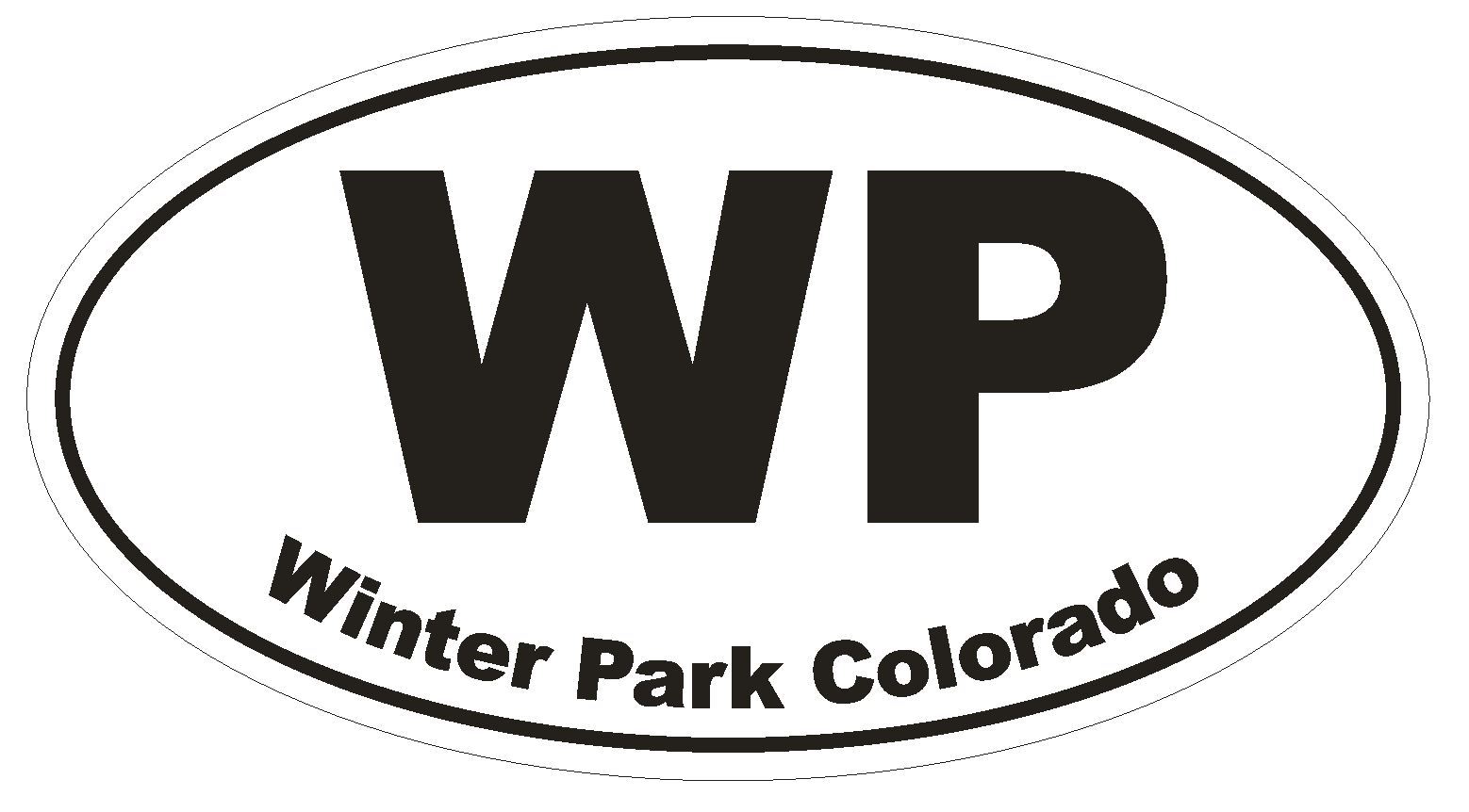 WP Winter Park Colorado Oval Bumper Sticker or Helmet Sticker D2156 Euro Oval