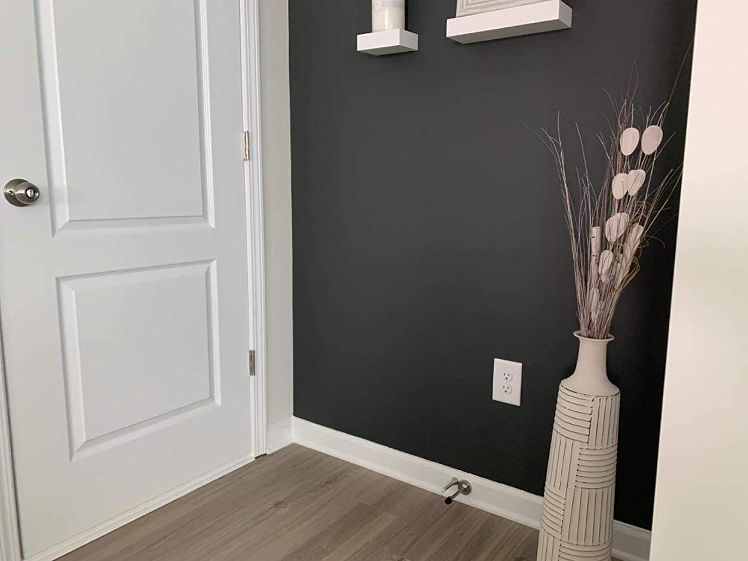 4 inch Black Long Door Stop Wall Mount with Sound Dampening Rubber Tip