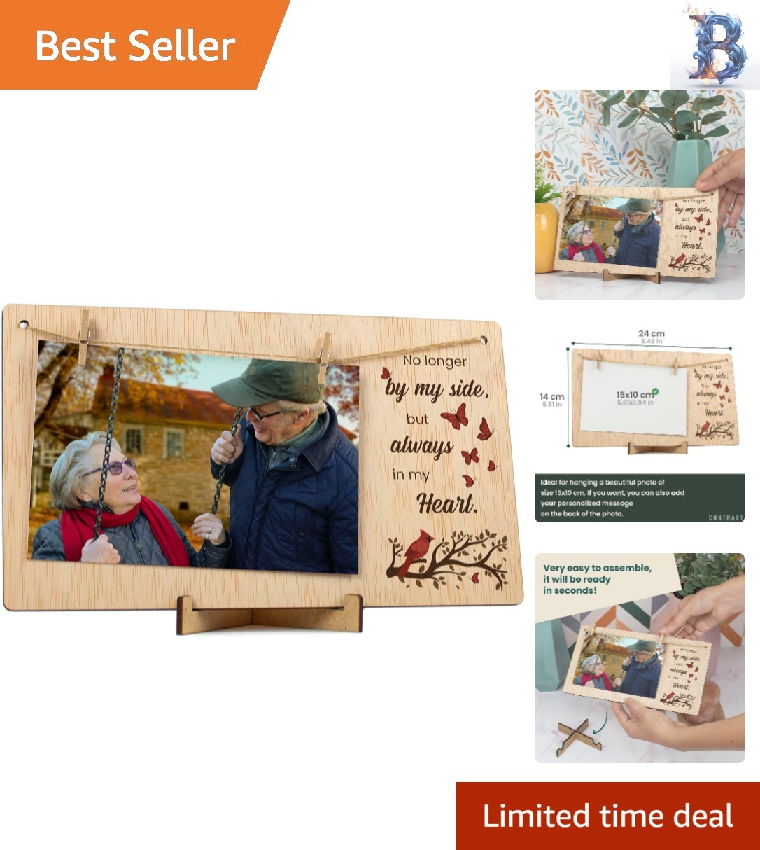 4×6 Horizontal Memorial Frame – Elegant Bereavement Gift for Healing Hearts
