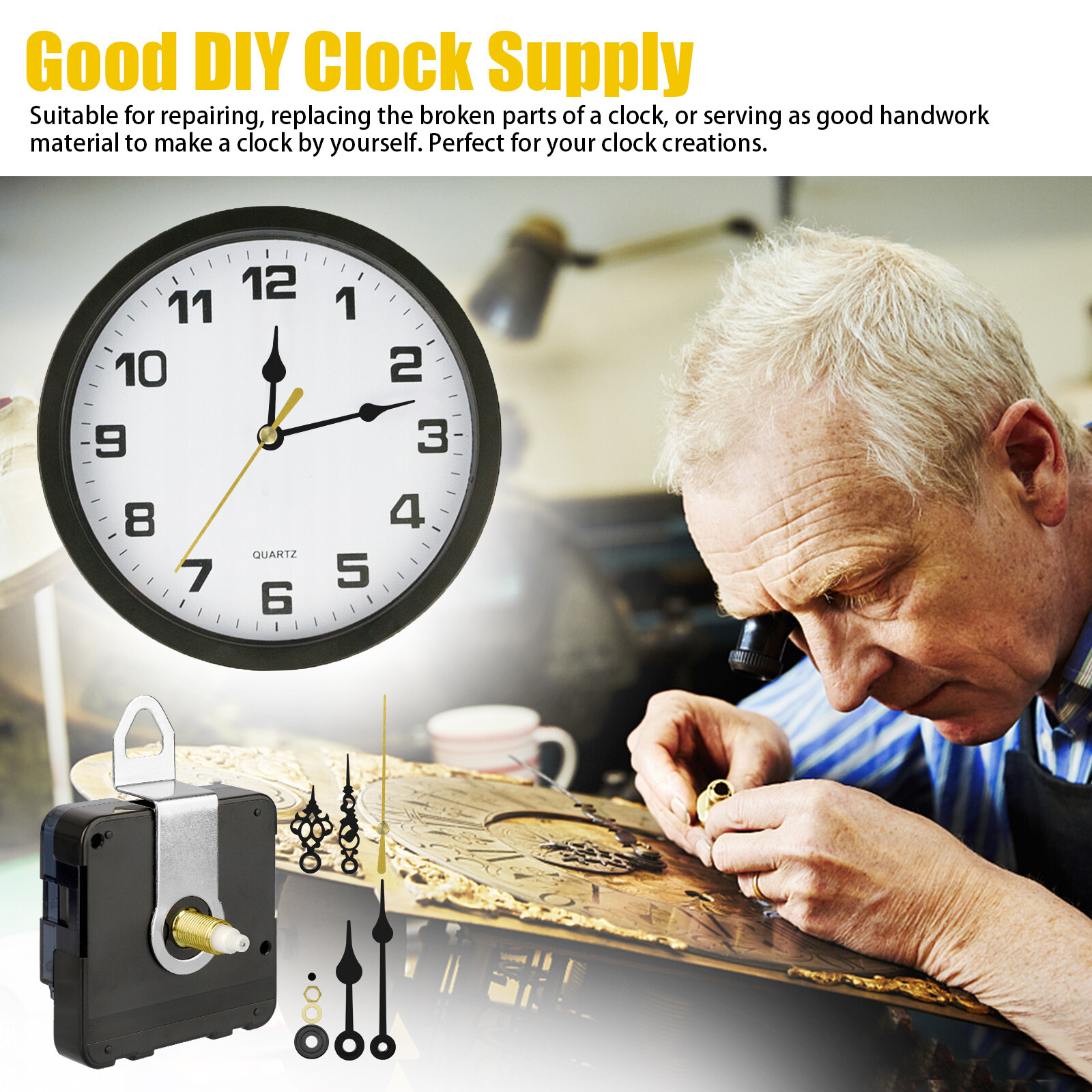 DIY Wall Quartz Clock Movement Mechanism Repair Replacement Hands Tool Parts Kit