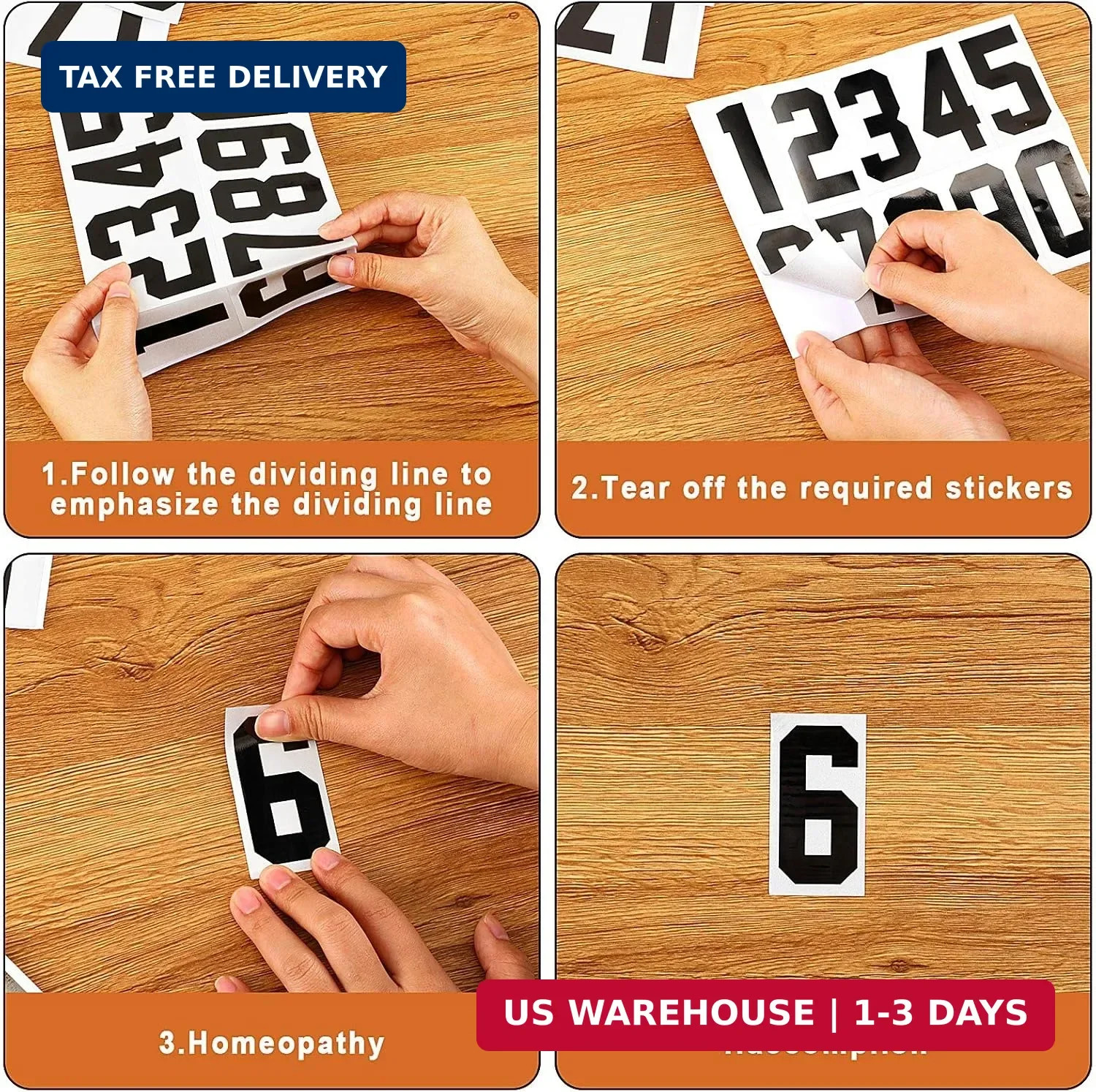 100 Piece Reflective Mailbox Number Stickers, Self Adhesive Reflective Capital L