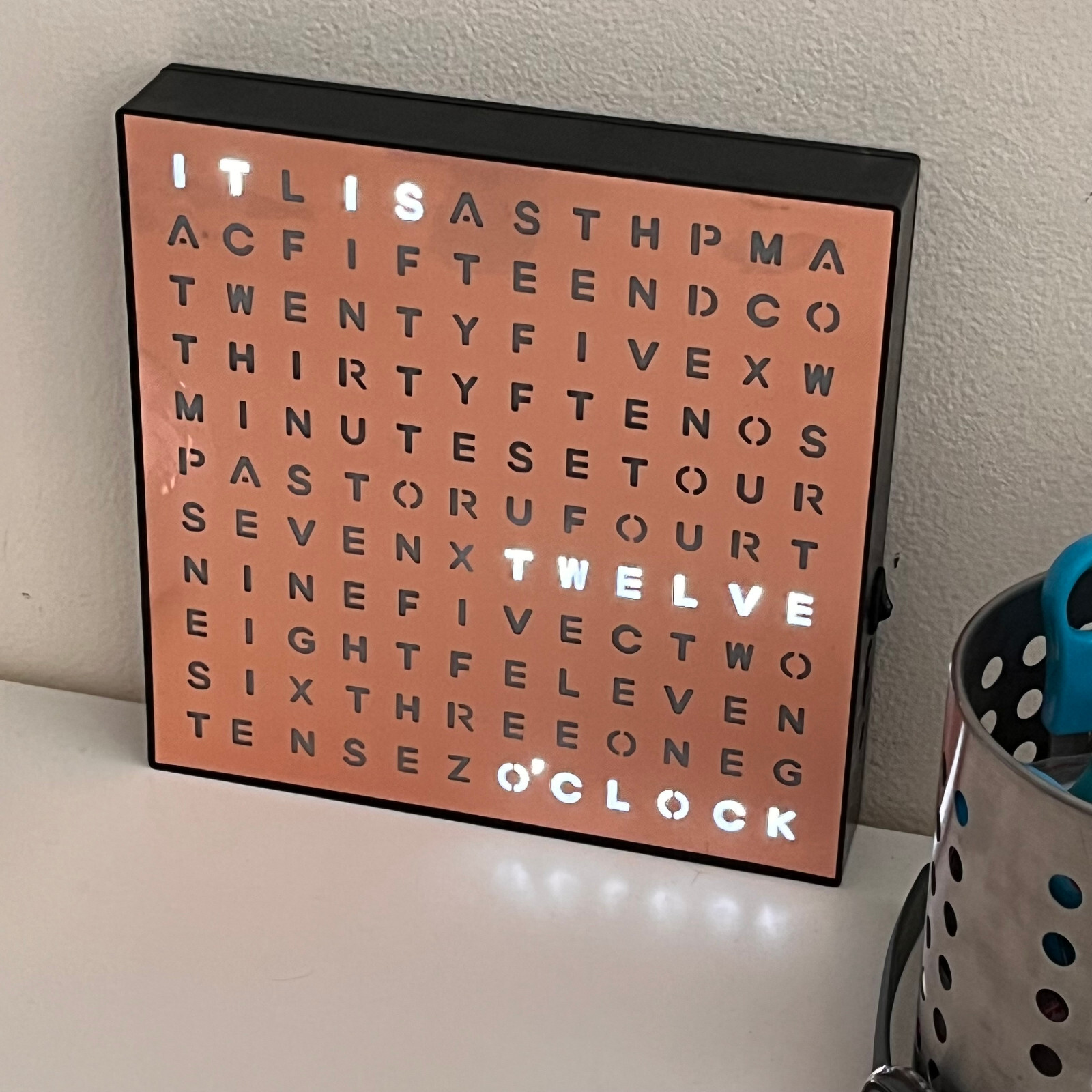 LED Word Desk Clock-7.8″ X 7.8″ X 2″- Powered by USB Cable -A Unique Gift Item