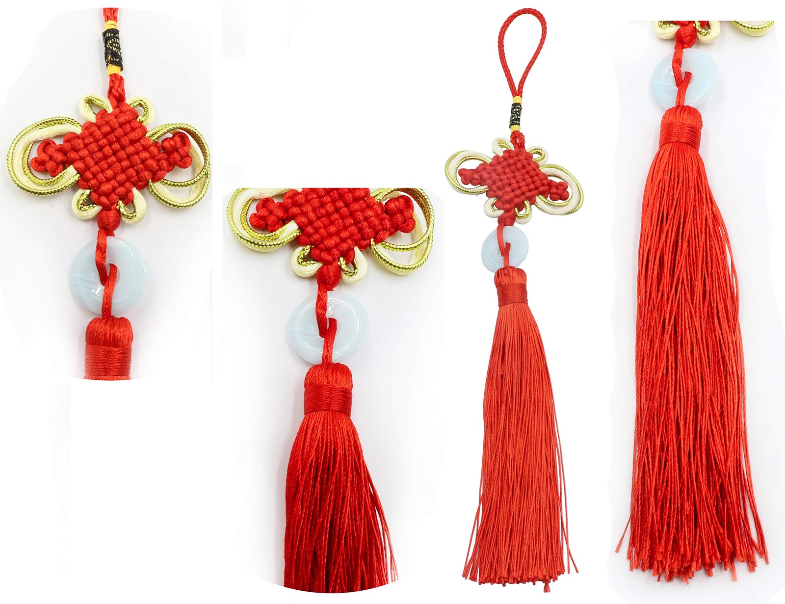 Chinese Tassel Chinese Knot, Red Handmade Tassels Chinese Knots Imitation Jad…