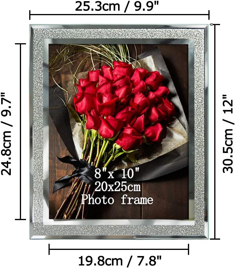 Calenzana 8X10 Picture Frame Sparkle Glass Photo Frames for Tabletop, 8 X 10 Inc