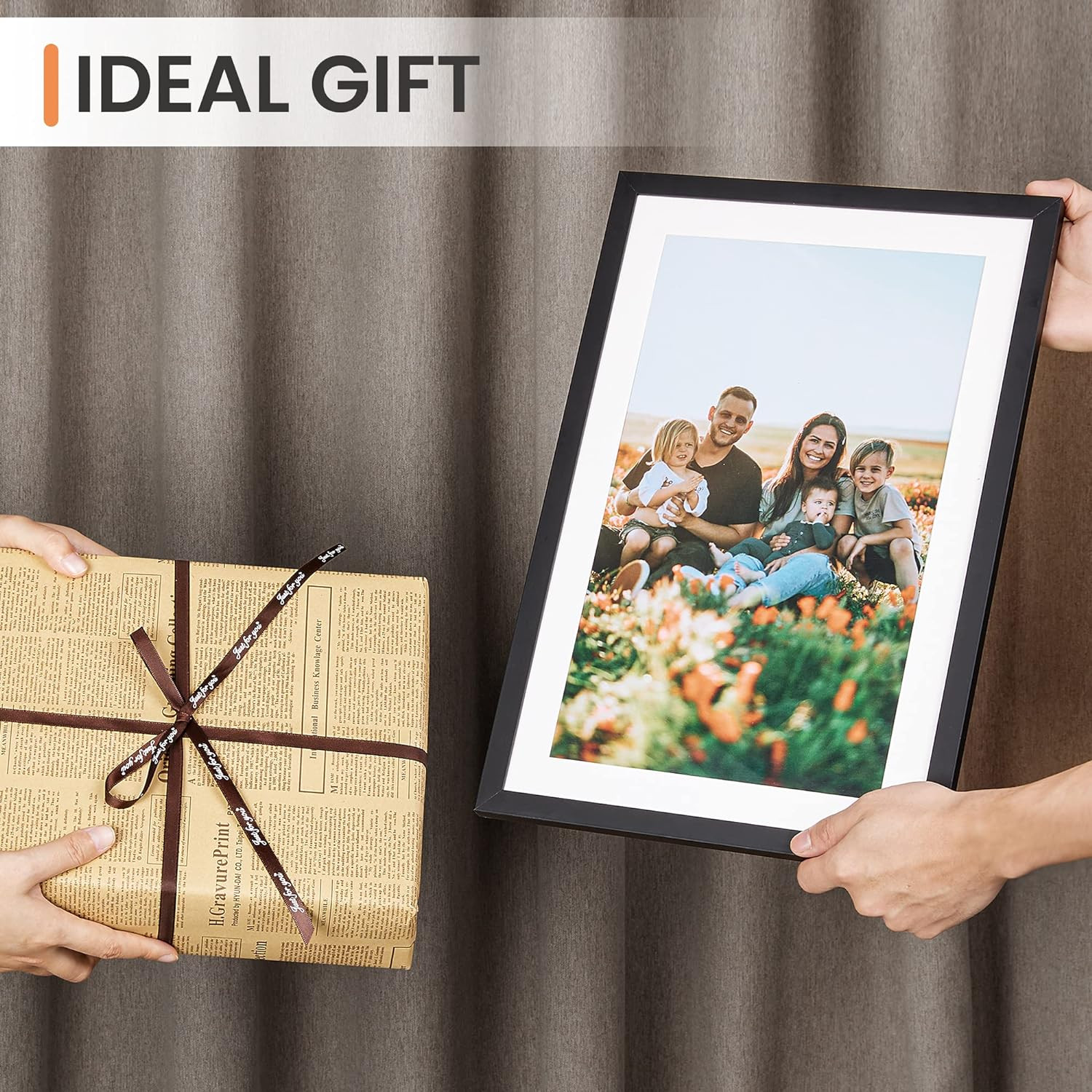 5 Pack Picture Frames 11″ x 17″ Black Wall Poster Frames 9″ x 15″ Mat Display