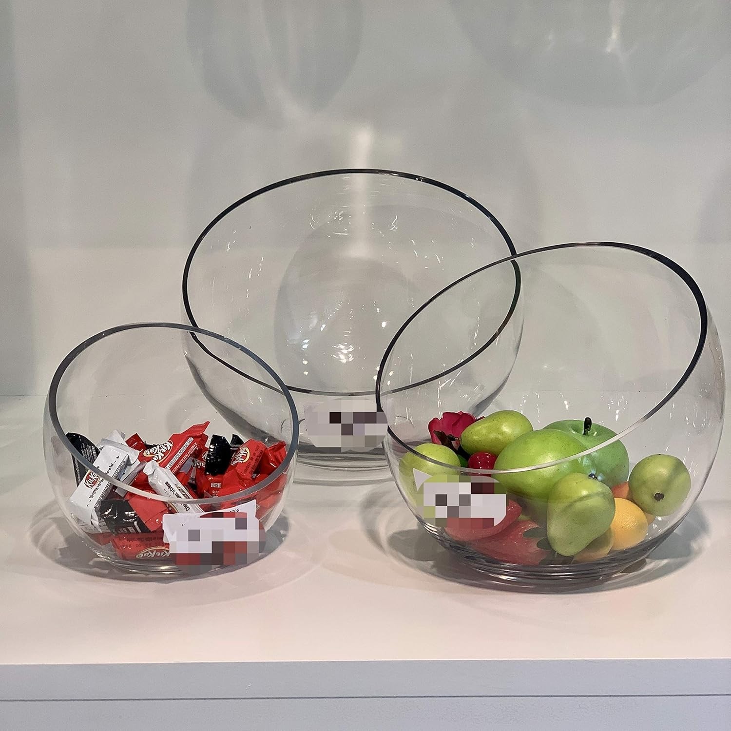 Stylish Slant Cut Glass Bowl – Perfect for Home Decor & Gift for All Occasions