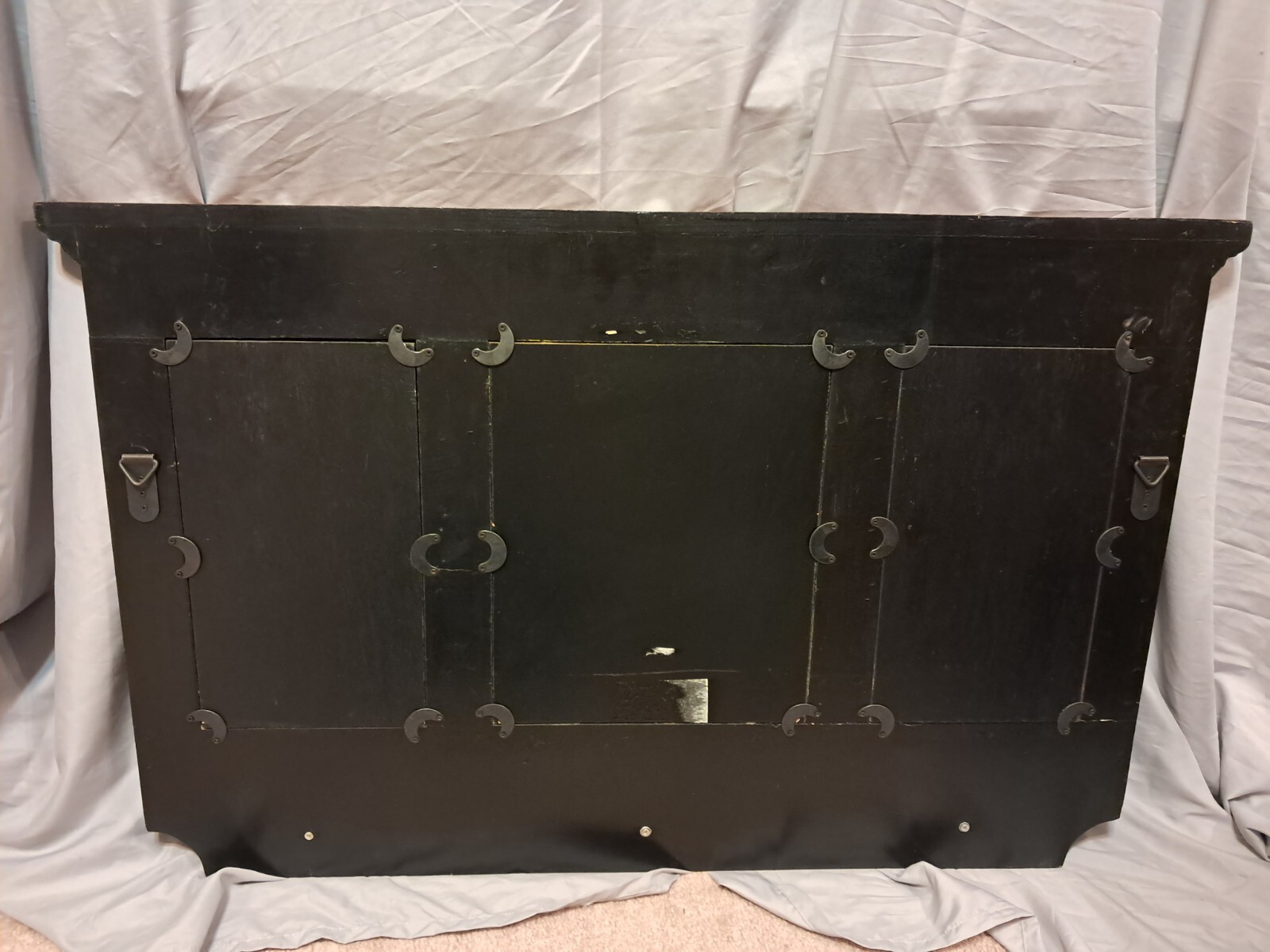 Vintage floral shaker board with coat hooks, wood, green accents