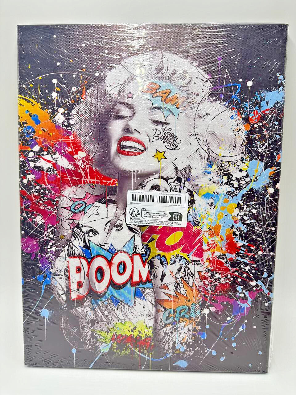Marilyn Monroe Graffiti Canvas Art Print 11.8×15.7″ FRAMED ART – US SELLER