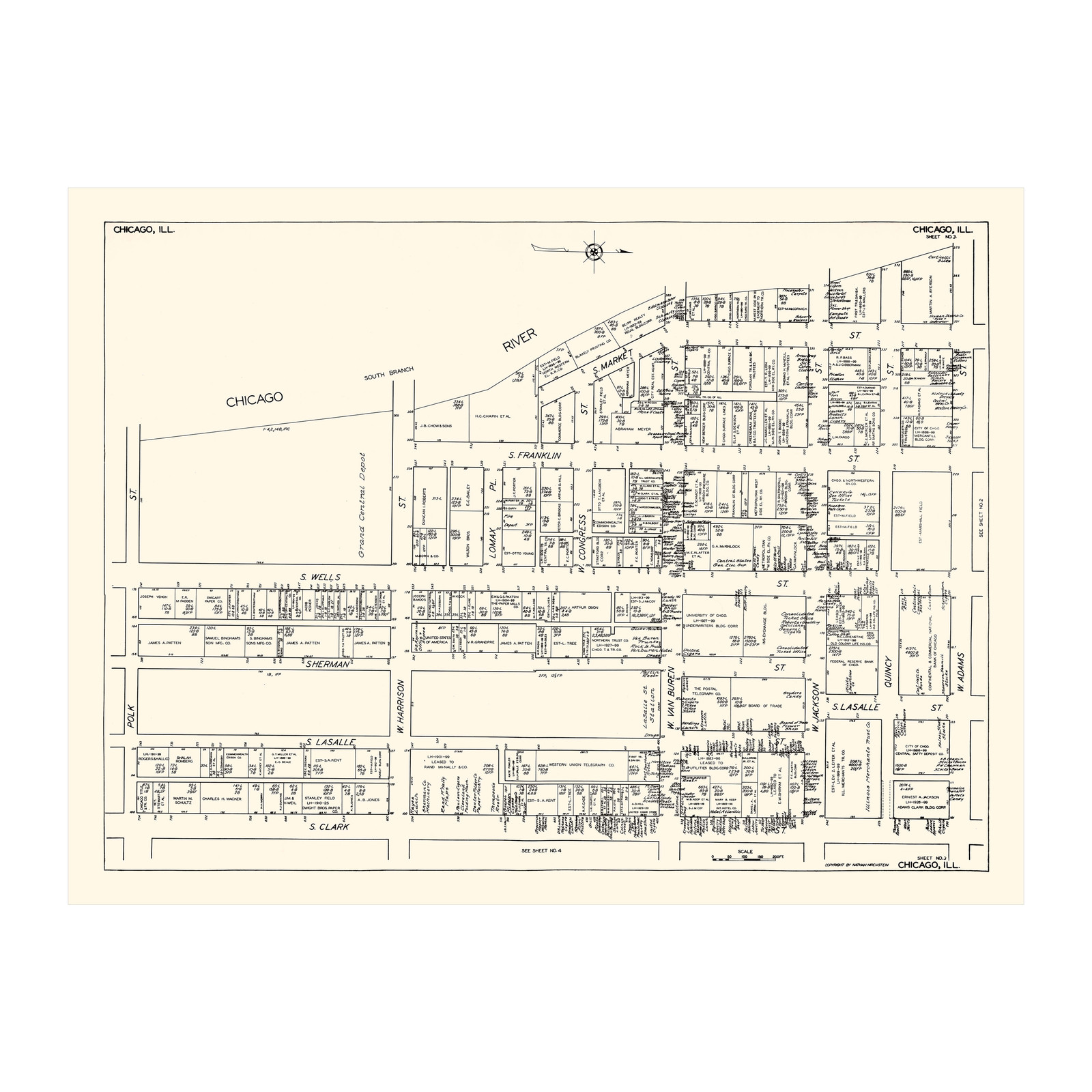 Old Map of Chicago, IL 1929 – Vintage Chicago Illinois Art