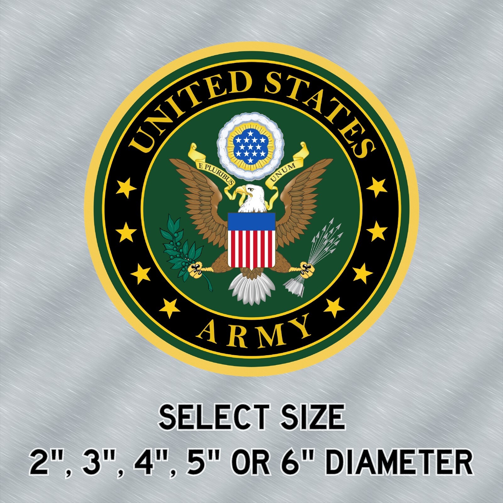 Army Service Laminated Sticker Choose from 2″, 3″, 4″, 5″ or 6″ Sizes for Laptop