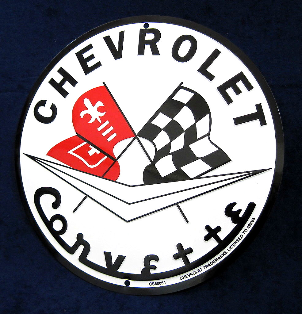 CORVETTE Chevrolet Embossed Tin Metal Sign -Garage Shop Bar Man Cave Rec Game Rm
