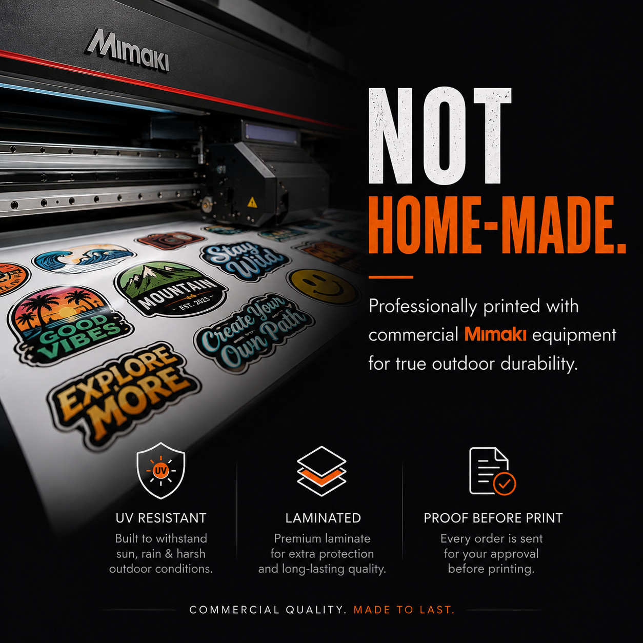Custom Logo Stickers Vinyl Die Cut Decals Waterproof UV Resistant 2″-20″