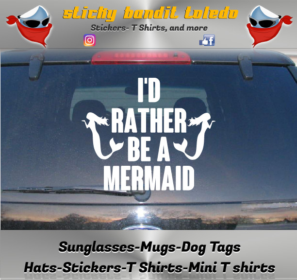 Siren Little Mermaid Salt Life 6 inch window vinyl decal sticker