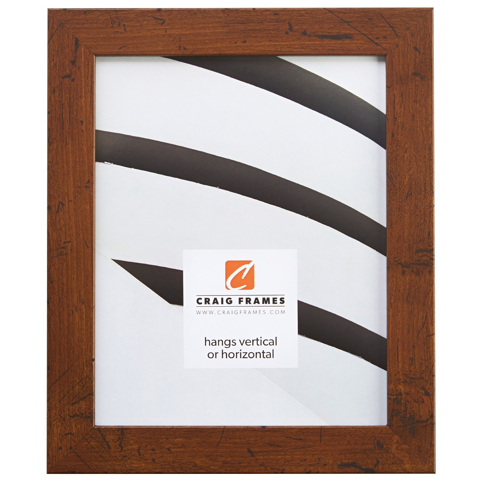 Craig Frames 1.25″ Flat Distressed Rustic Brown Picture Frame
