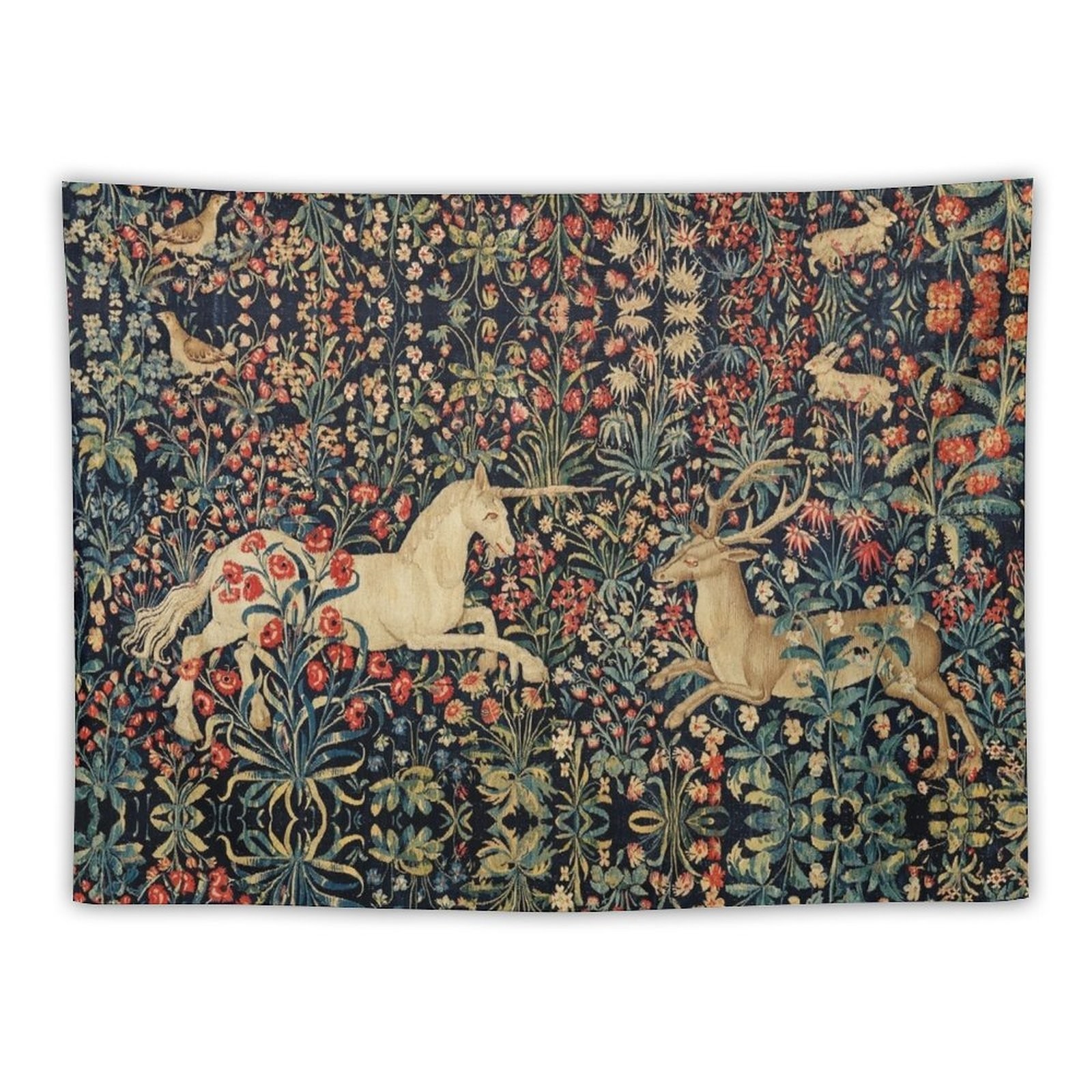 Extra Large Tapestry Wall Hanging Art Poster Background Medieval Revival Deer