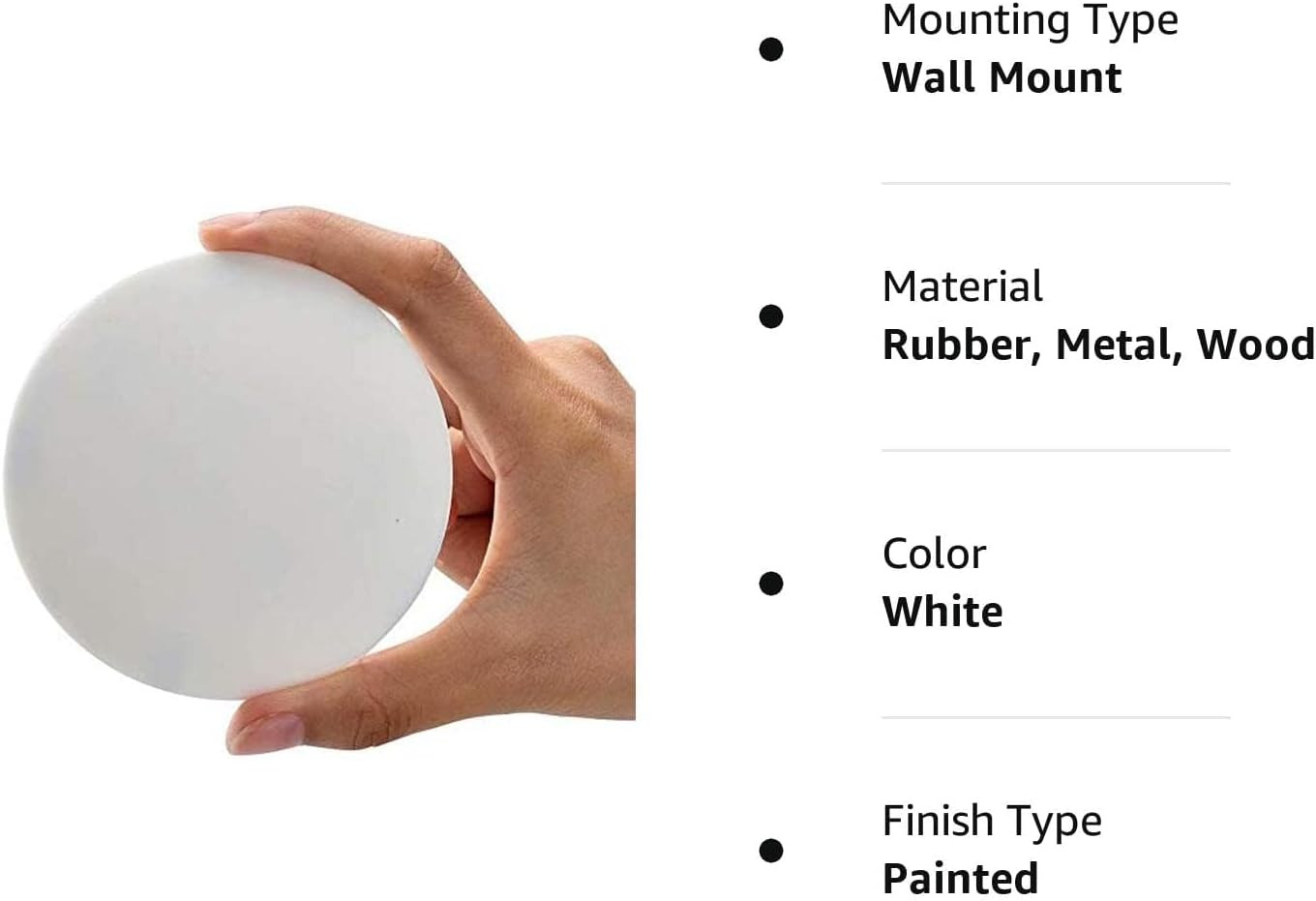 Strongest Door Knob Wall Shield, 4 PCS Large White round Door Stopper Wall Prote