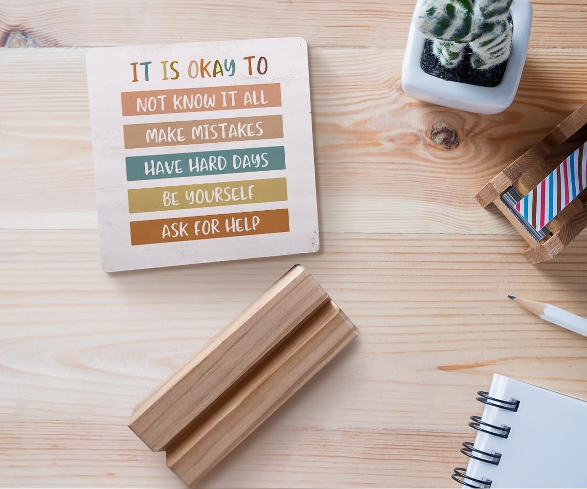 It is Okay to Mental Health Wood Plaque with Wooden it okay