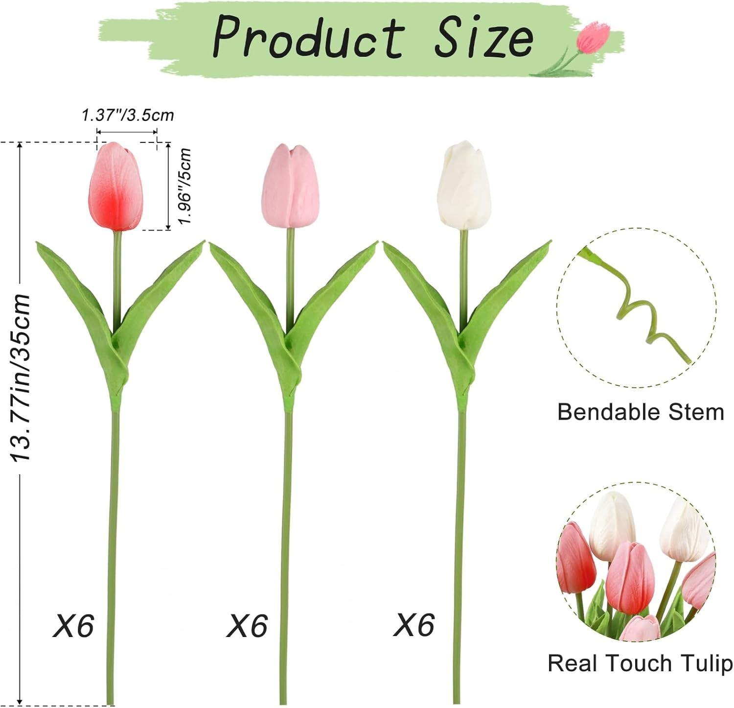 Lifesize 18pcs Tulips – Maintenance-Free Floral Arrangements for All Occasions