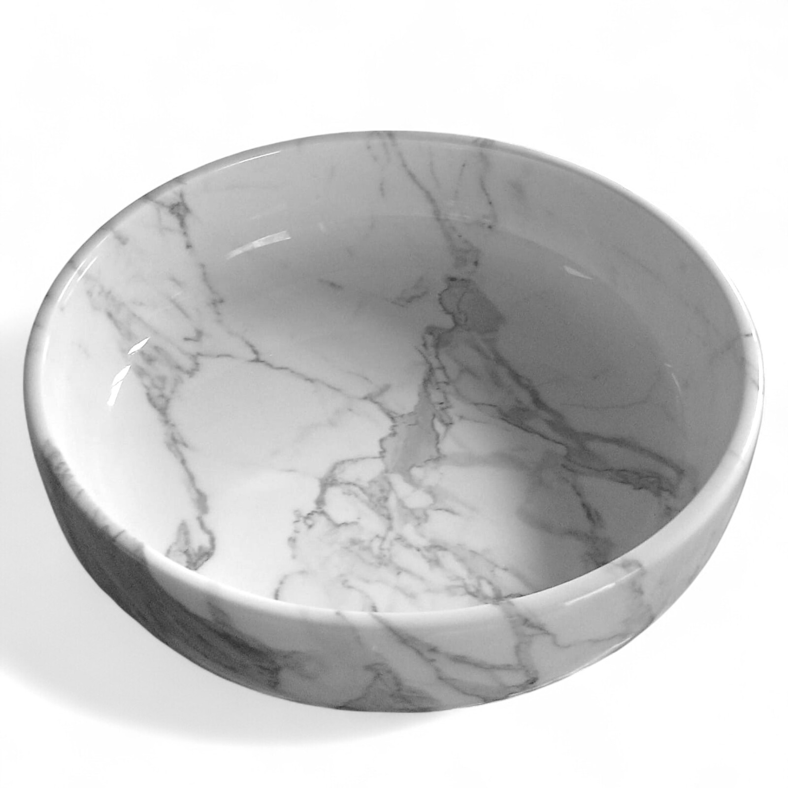 White Carrara Marble Bowl Glossy Home Decor Interior Design Ø 30cm H 8cm