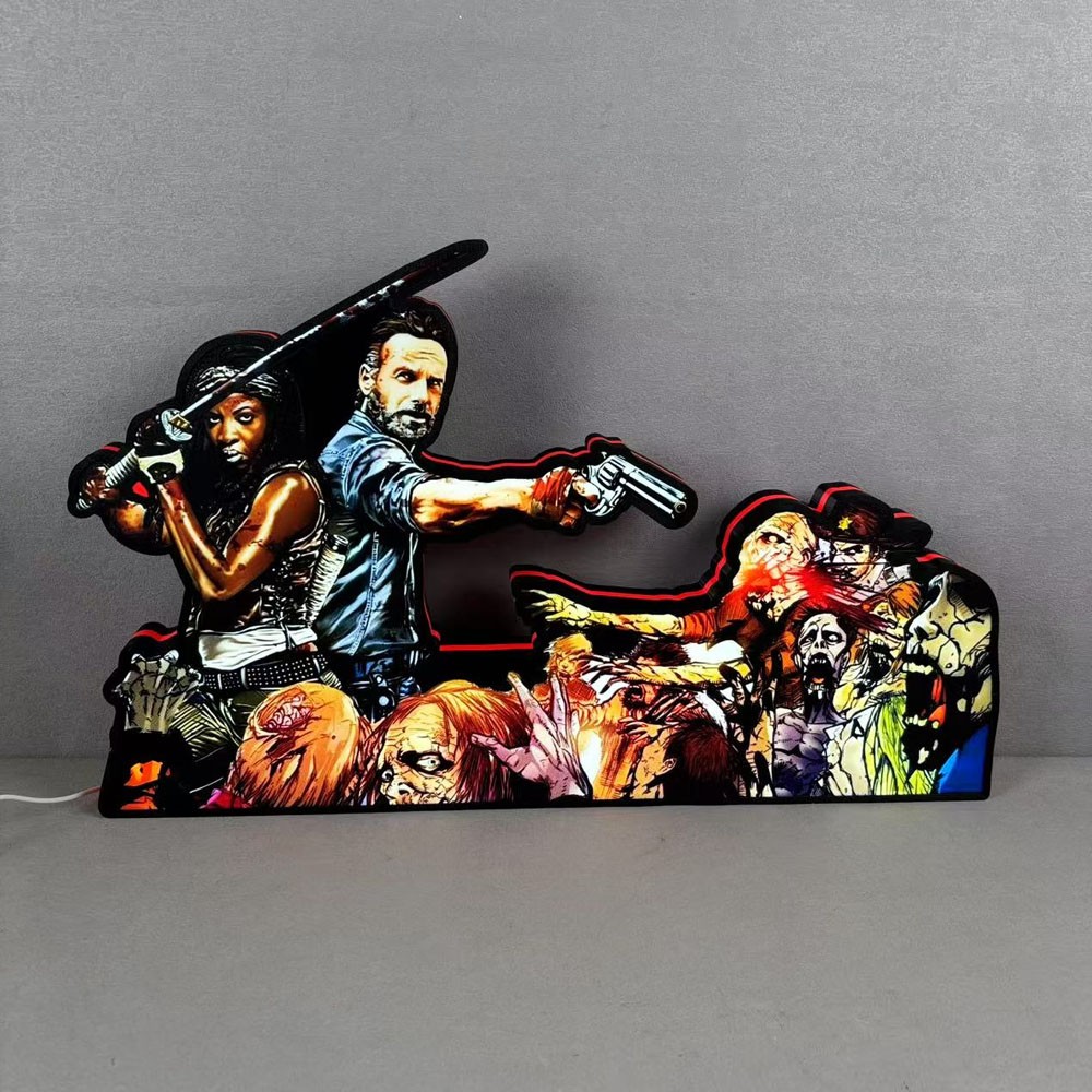 THE Walking Dead Pinball Topper 3D Print Lightbox LED Sign for Arcade Game Fans