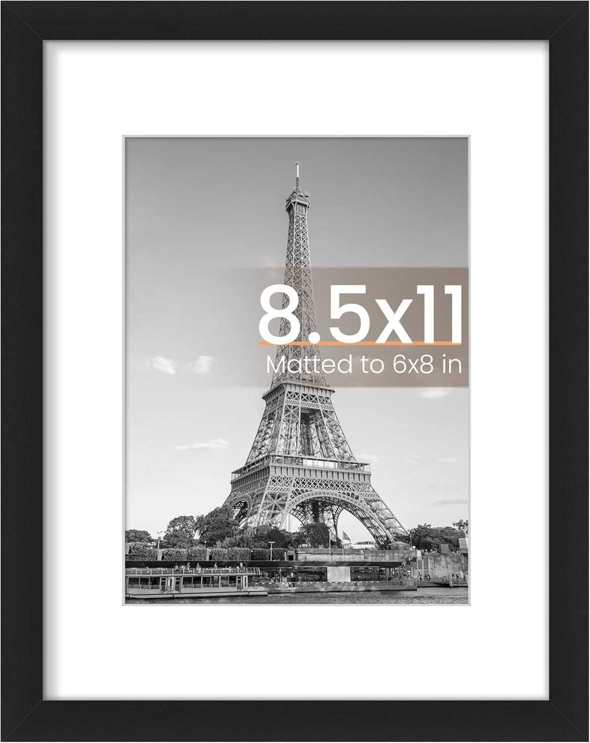 Timeless Black Photo Frame for 8.5×11 or 6×8 – Ideal Gift for All Occasions