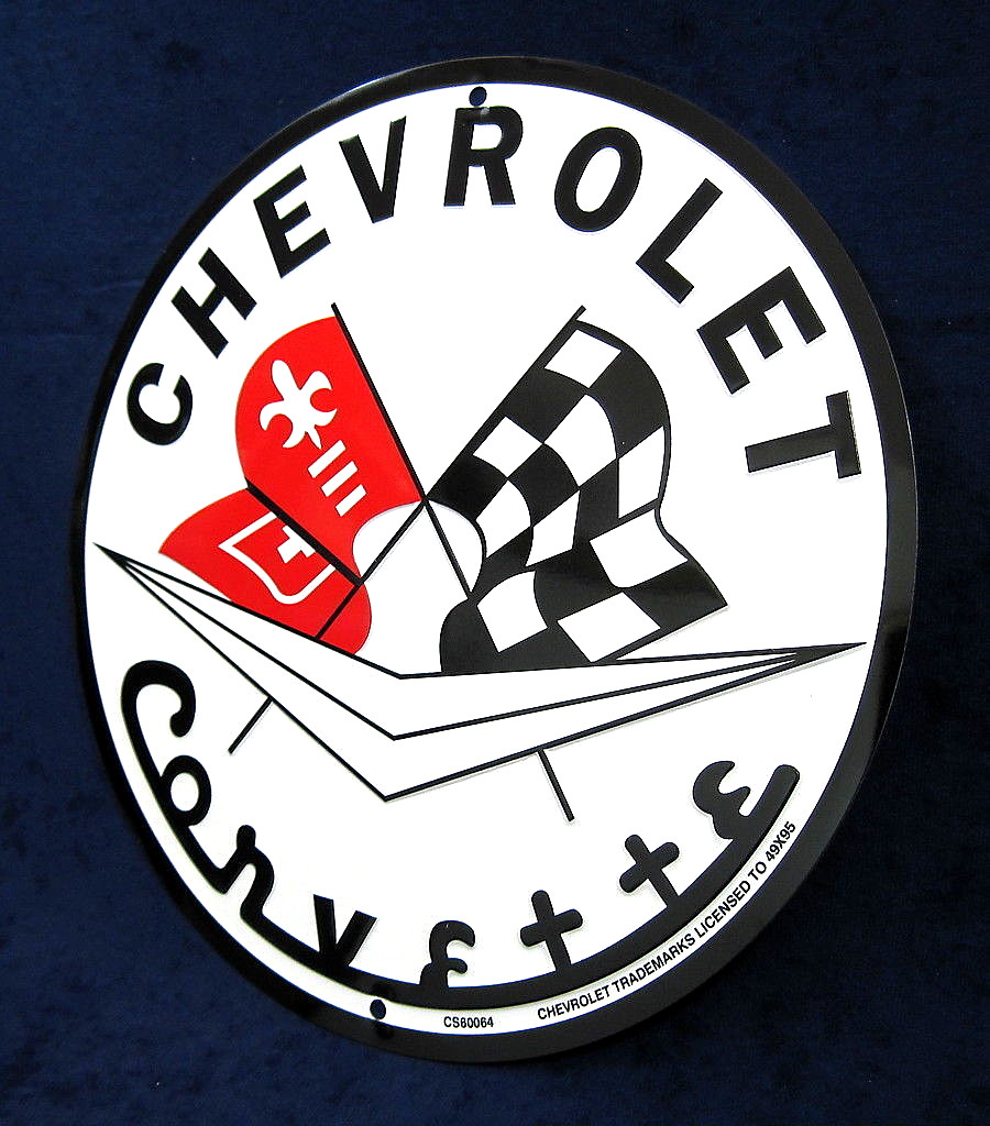 CORVETTE Chevrolet Embossed Tin Metal Sign -Garage Shop Bar Man Cave Rec Game Rm