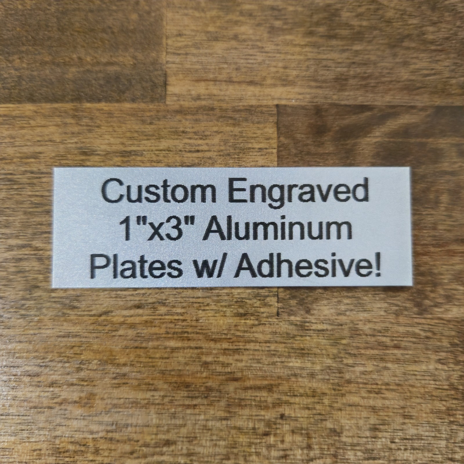 Silver Custom Engraved Aluminum Plate 1×3 Sublimation Plaque Name Tag Trophy Urn