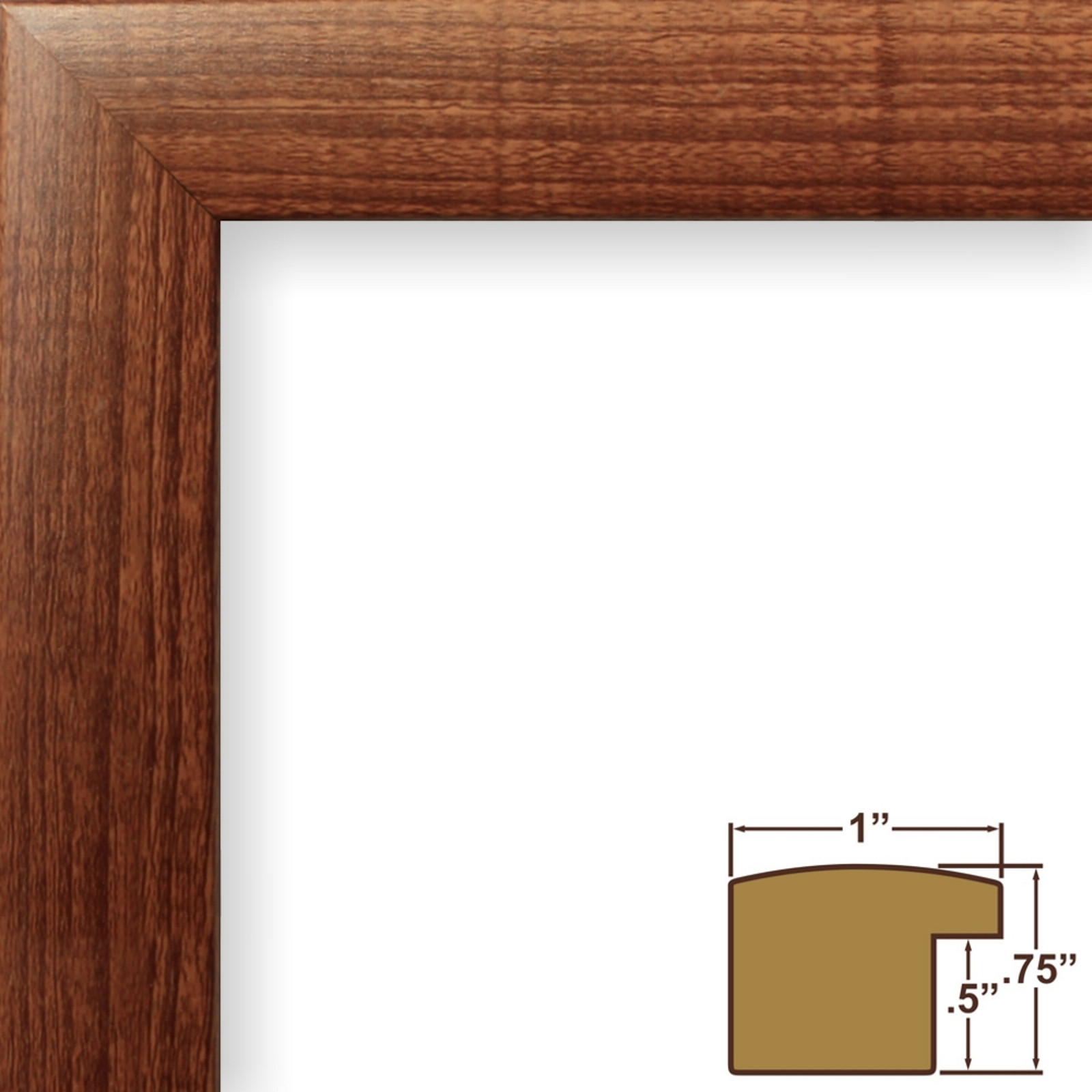 Craig Frames Contemporary, 1″ Wide Honey Brown Picture Frame, 4-Piece Set