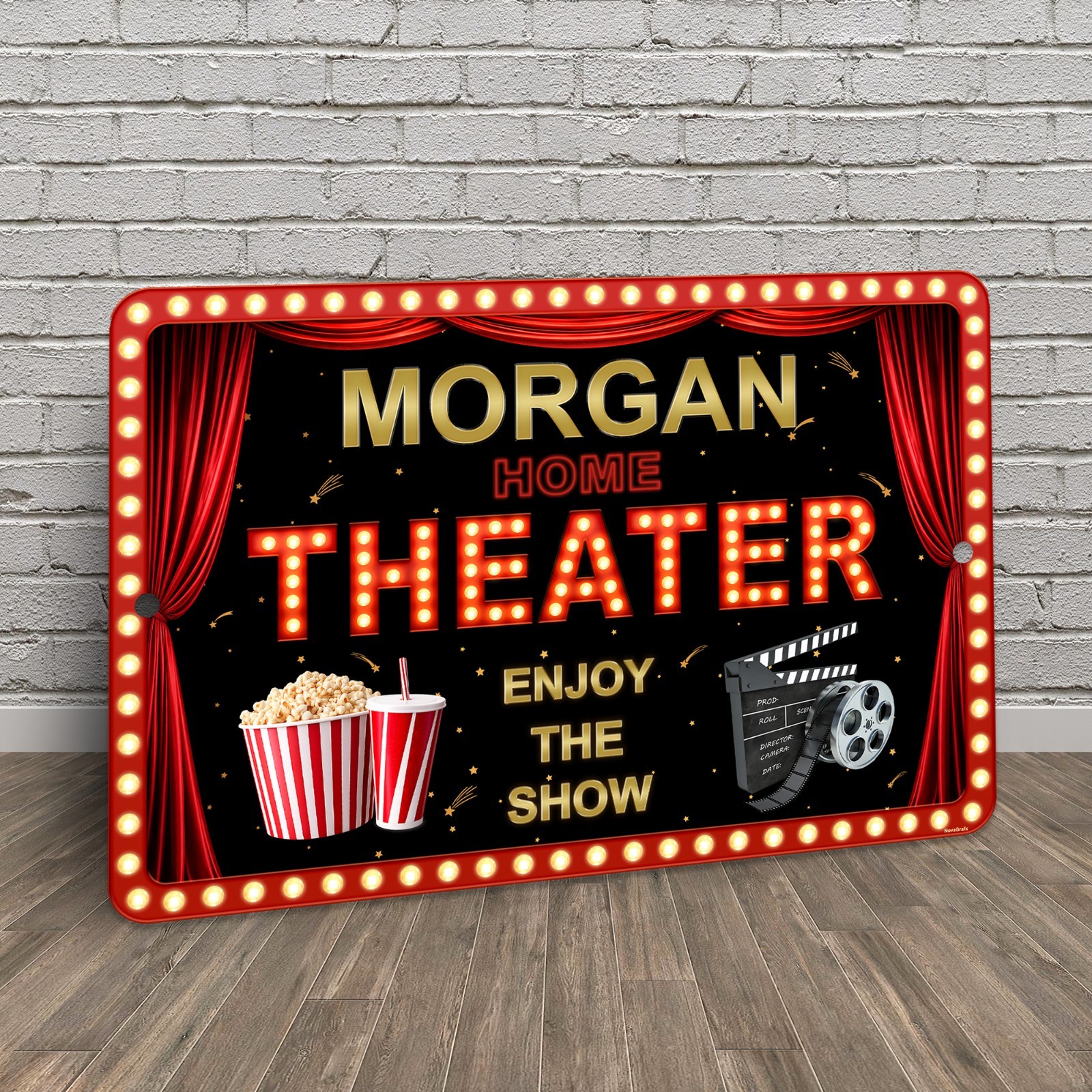 Custom Home Movie Theater Sign Personalized Cinema Room Metal Sign Wall Decor