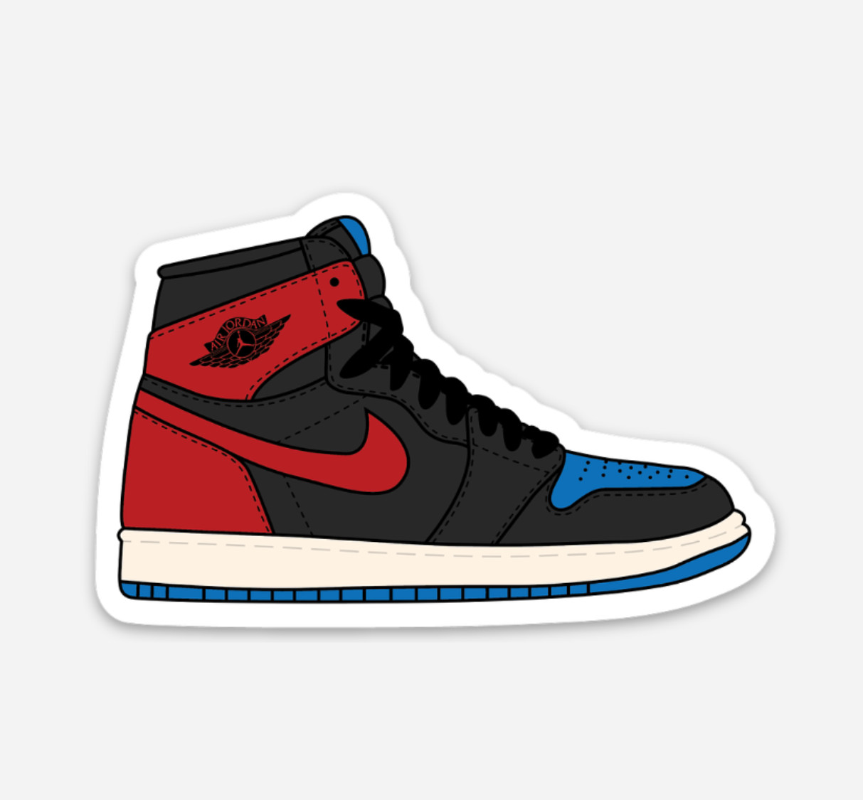3″ Jordan 1 Sticker Sneakers Nike Decal Matte Finish Chicago Bred Mocha Royal