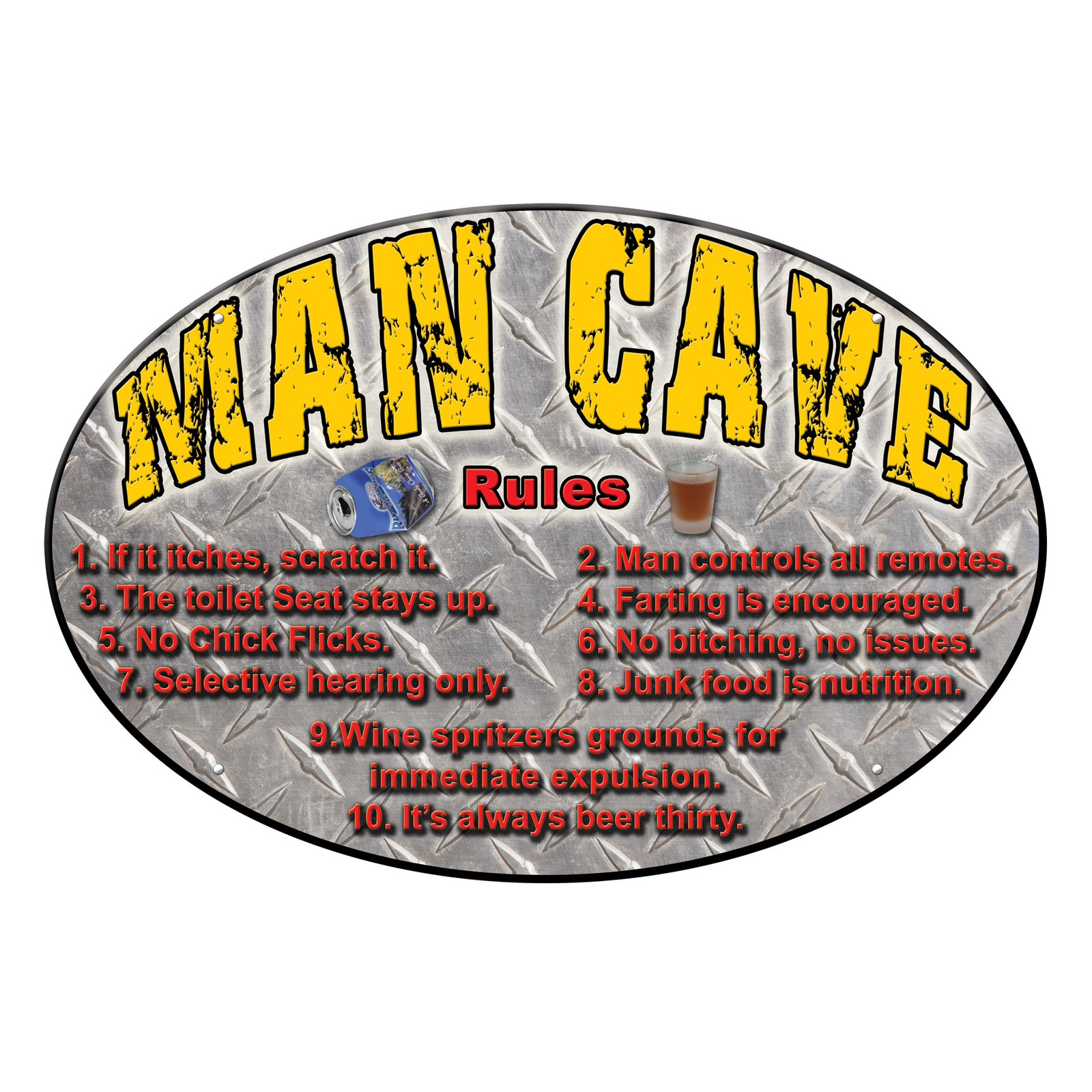 Rivers Edge Products Tin Sign, 12″ x 17″ Weatherproof Metal Wall Art, Man Cave