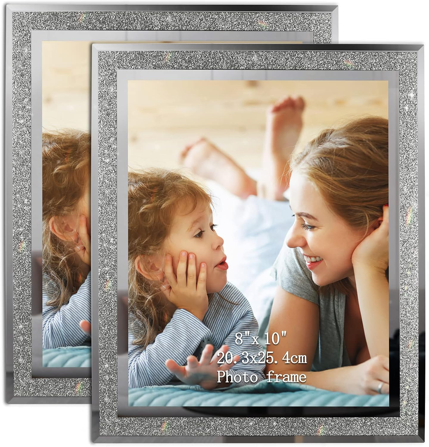 Calenzana 8X10 Picture Frame Sparkle Glass Photo Frames for Tabletop, 8 X 10 Inc