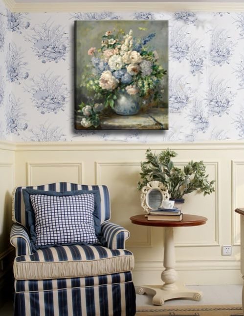 Elegant Spring Bouquet Canvas Print – Renoir 12×16 Floral Art for All Occasions