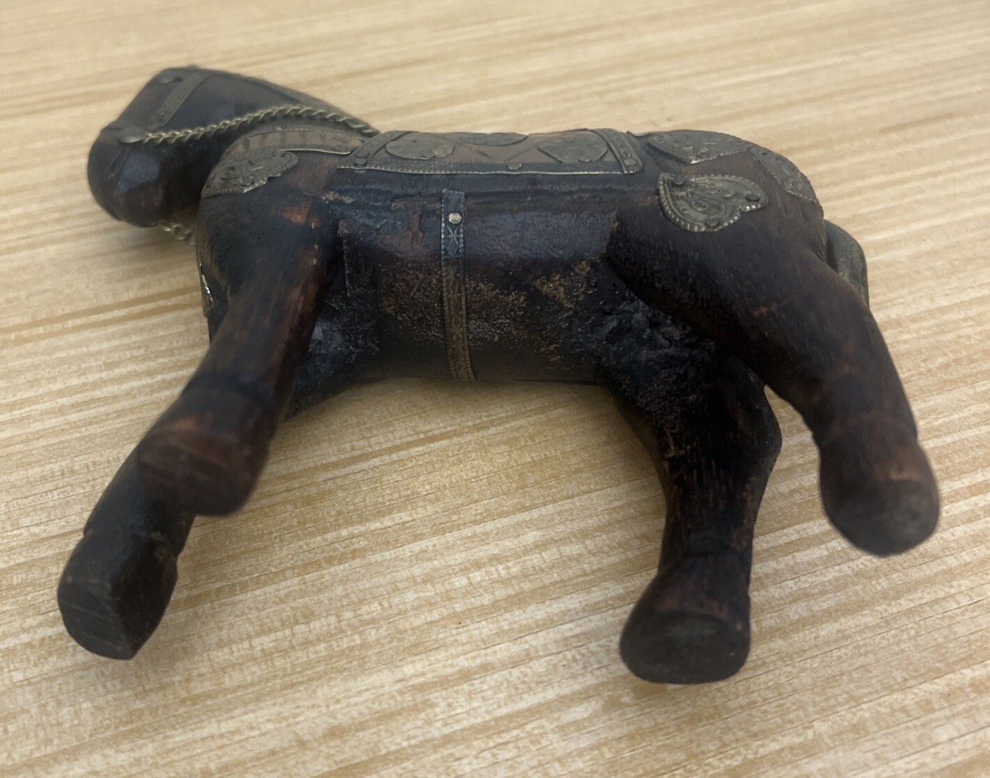 Brass And Copper Decorative Horse Statue. 6 Inch Length And 6.5 Inch Tall.
