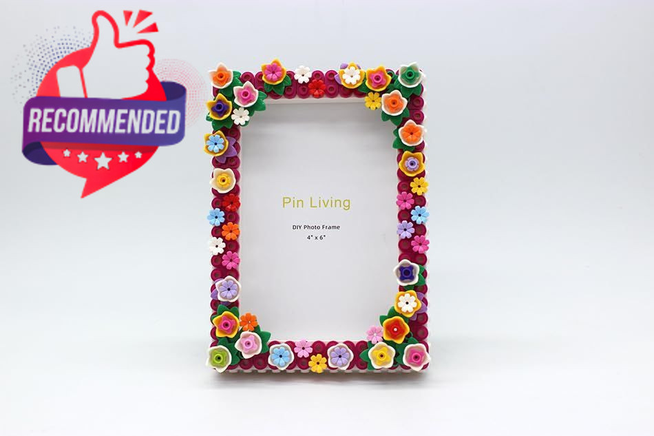Diy Floral Building Block Photo Frame, 4×6 Inches, Decorative Colorful Flower