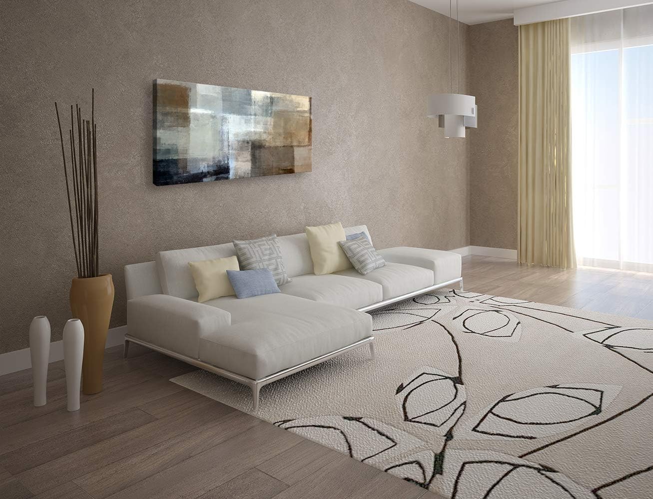 Stretched Abstract Canvas Art 20x40inch – Perfect for Living Rooms