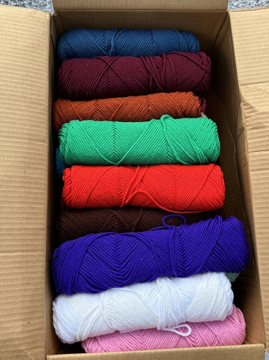 Vintage Traditional Square Granny Afghan Crochet Kit Multicolor Easy Care 4-Ply