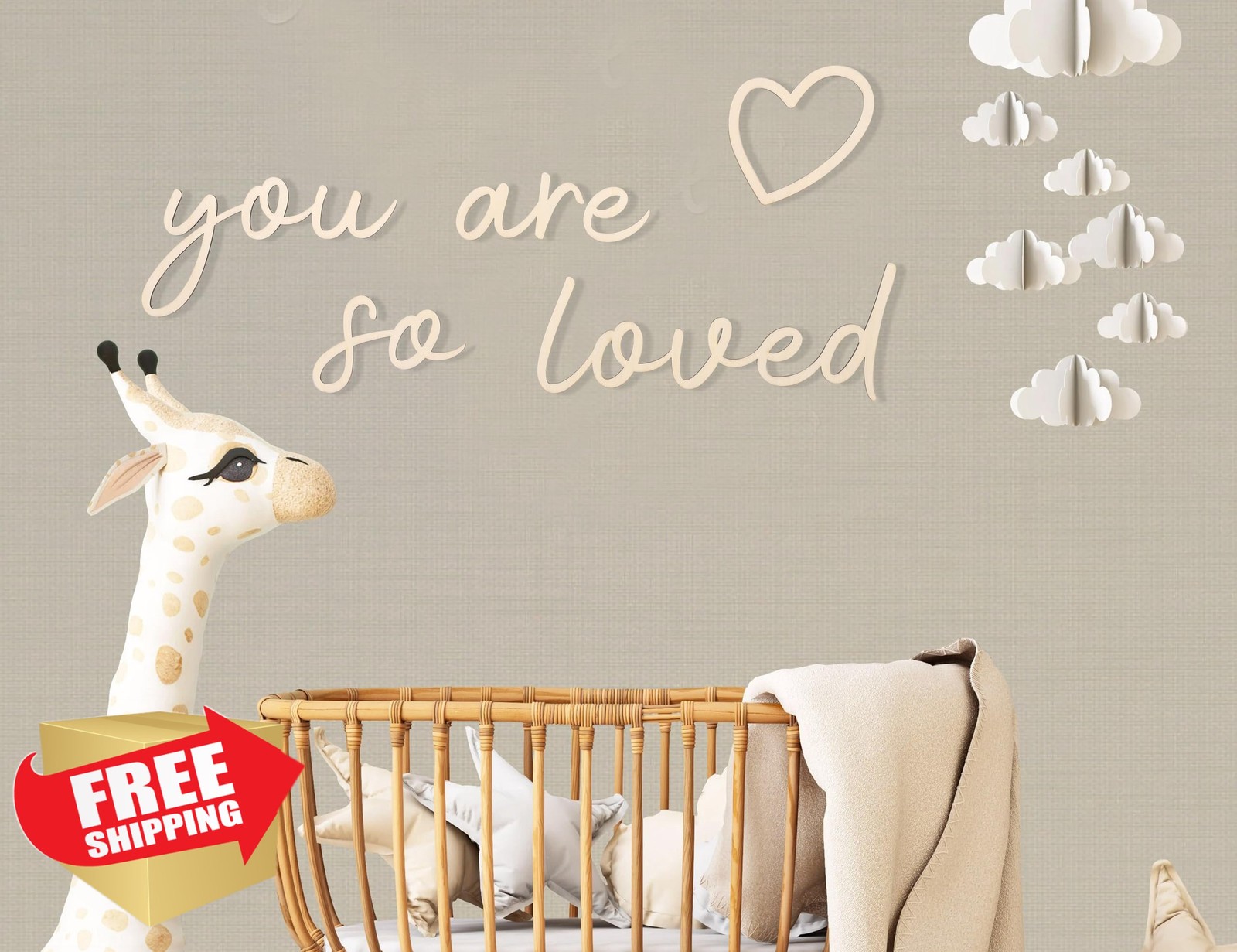 Lettering Wood You are so Loved – Plywood Words Sign For Wall Art, Photo Prop…